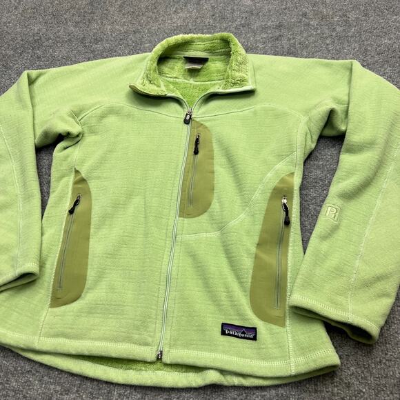 Patagonia R3 Jacket Womens Medium Green Polartec Fleece Lined Full Zip - Picture 4 of 14